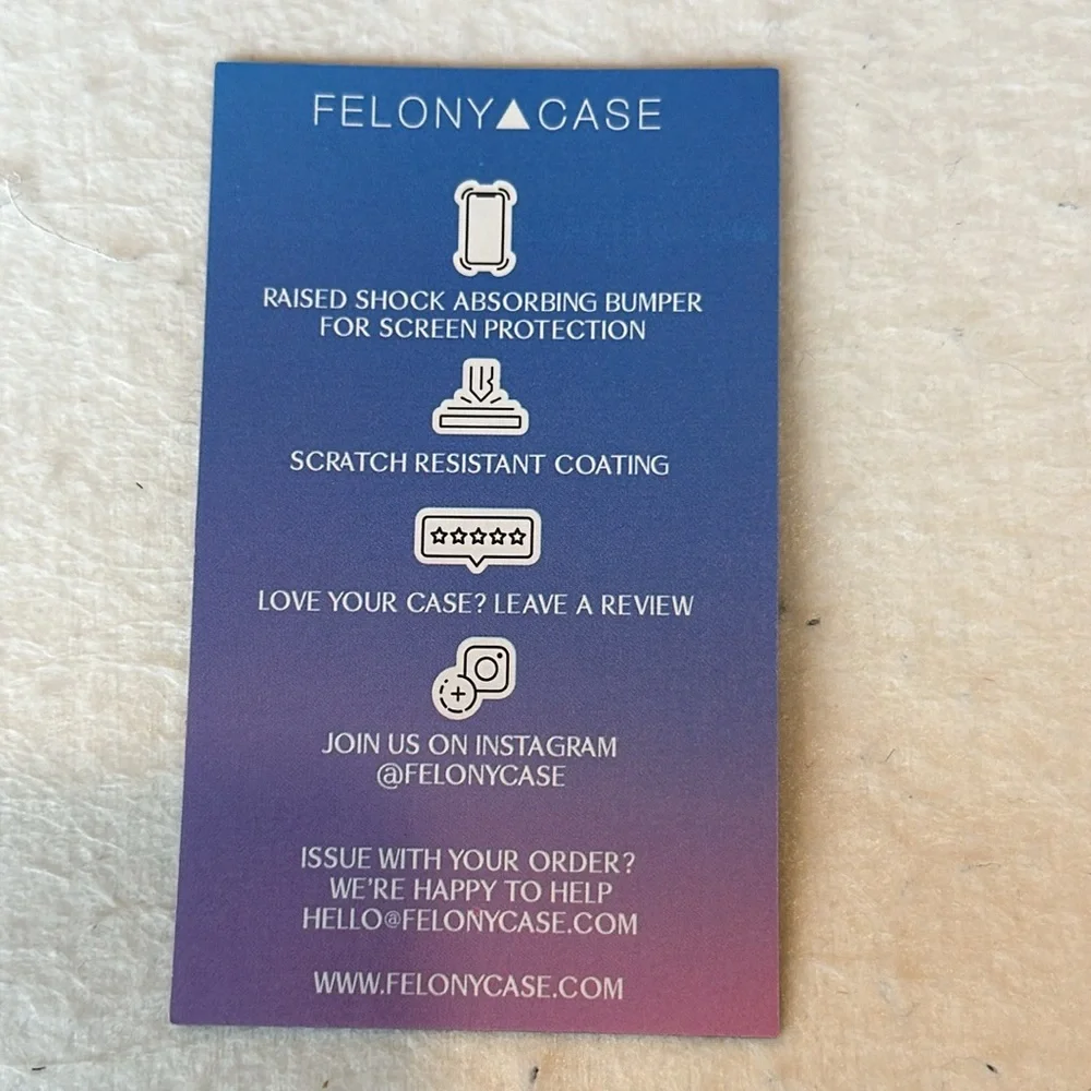 NWOT Felony Case iPhone 13 Pro Max Neon Blue Crystal Clear Phone Case